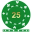 High Quality Suited Numbered Poker Chips - Green 25