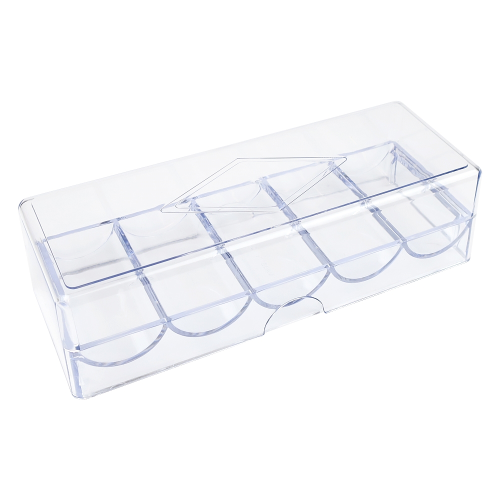 Clear Holds 6 Chip Trays Poker Chip Case Bonarty 600Pcs Chip Clear Acrylic Poker Chip Locking Carrier-Includes 6 Chip Racks 