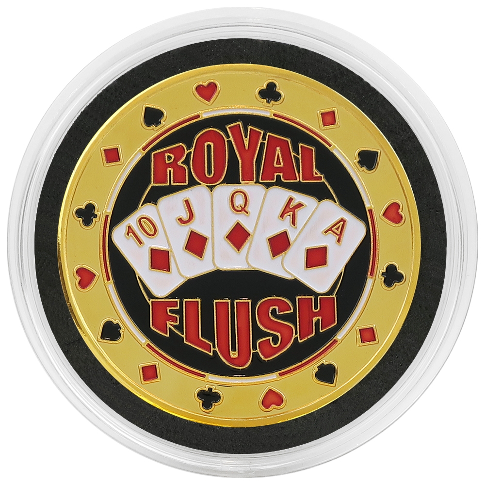ROYAL FLUSH gold color Poker Card Guard Protector 