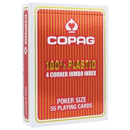 Copag - Red 4 Corner Jumbo Index Plastic Playing Cards