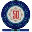 Three Colour Crown Poker Chips - Blue 50