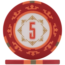 Three Colour Crown Poker Chips - Red 5