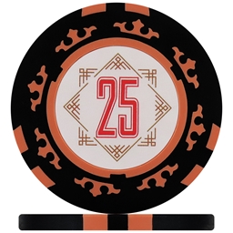 Crown Numbered Poker Chips - Black 25