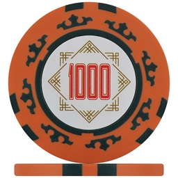 Crown Numbered Poker Chips - Orange 1000