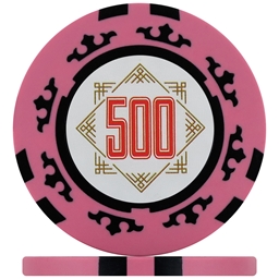 Crown Numbered Poker Chips - Pink 500