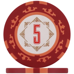 Crown Numbered Poker Chips - Red 5