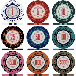 Crown Numbered Poker Chip Sample Pack