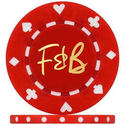Suited Style Custom Hot Foil Printed Poker Chips