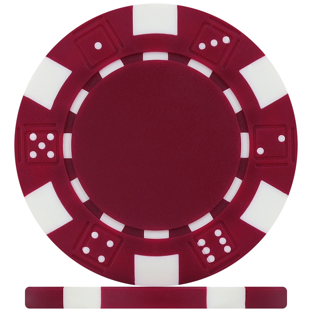 Burgundy Dice Mold 11.5 gram Clay Composite Poker Chips 25 