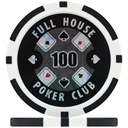 Full House Poker Club Poker Chips - Black 100