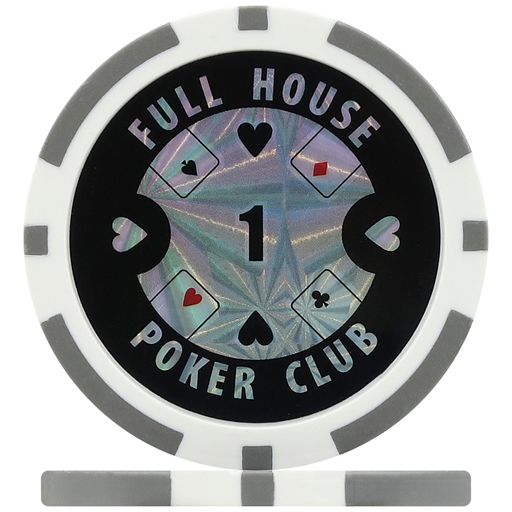 Full House Poker Club Poker Chips - Grey 1