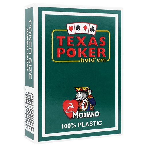 Modiano Dark Green Texas Poker Plastic Playing Cards