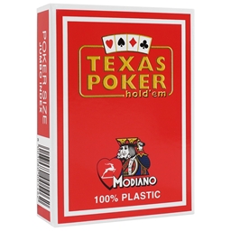 Modiano Red Texas Holdem Poker Plastic Playing Cards