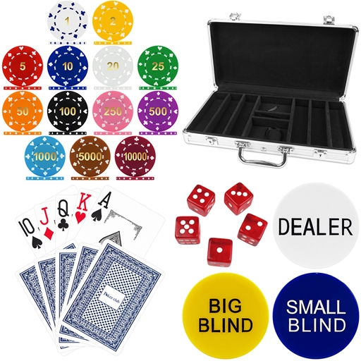 High Quality 300 Piece Suited Numbered Poker Chip Set
