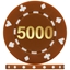 High Quality Suited Numbered Poker Chips - Brown 5000