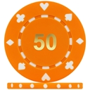 High Quality Suited Numbered Poker Chips - Orange 50