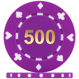 High Quality Suited Numbered Poker Chips - Purple 500