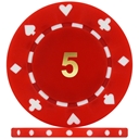 High Quality Suited Numbered Poker Chips - Red 5