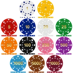 High Quality Suited Numbered Poker Chip Sample Pack