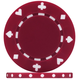 High Quality Burgundy Suited Poker Chips