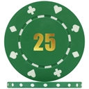 Budget Suited Numbered Poker Chips Green 25