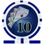 Ying Yang Laser Poker Chips - Blue 10