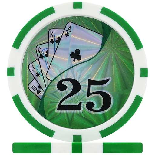 Ying Yang Laser Poker Chips - Green 25
