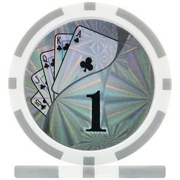 Ying Yang Laser Poker Chips - Grey 1