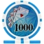 Ying Yang Laser Poker Chips - Light Blue 1000