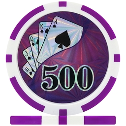 Ying Yang Laser Poker Chips - Purple 500