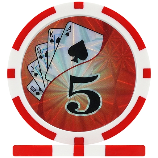 Ying Yang Laser Poker Chips - Red 5