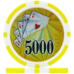 Ying Yang Laser Poker Chips - Yellow 5000