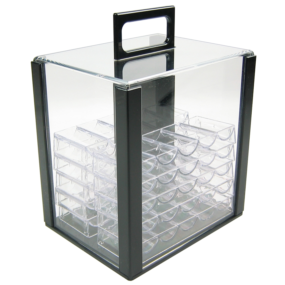 and 10 Chip Racks Da Vinci Acrylic Poker Chip Carrier with Capacity for 1,000 Poker Chips 