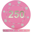 Suited Numbered Poker Chips - Pink 250 (Roll of 25)