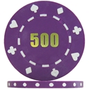 Budget Suited Numbered Poker Chips - Purple 500 (Roll of 25)