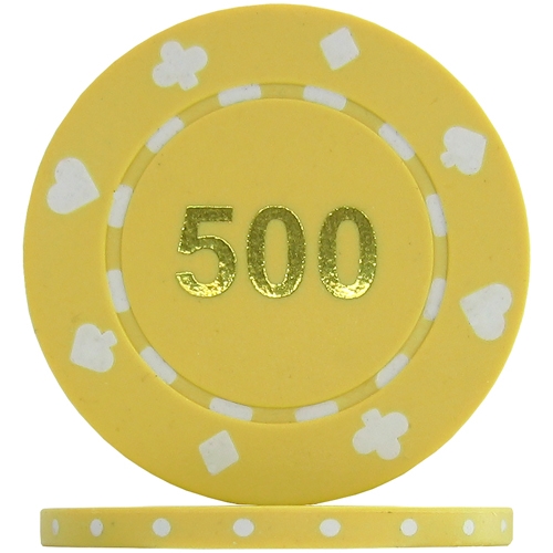 25 Yellow Suited 11.5g Clay Poker Chips New 