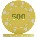Suited Numbered Poker Chips - Yellow 500 ( Roll of 25)