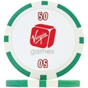 Virgin Numbered Poker Chips - Green 50 (Roll of 25)