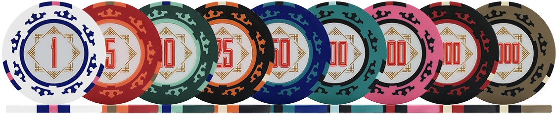 Three Colour Crown 14g Poker Chips and Sets