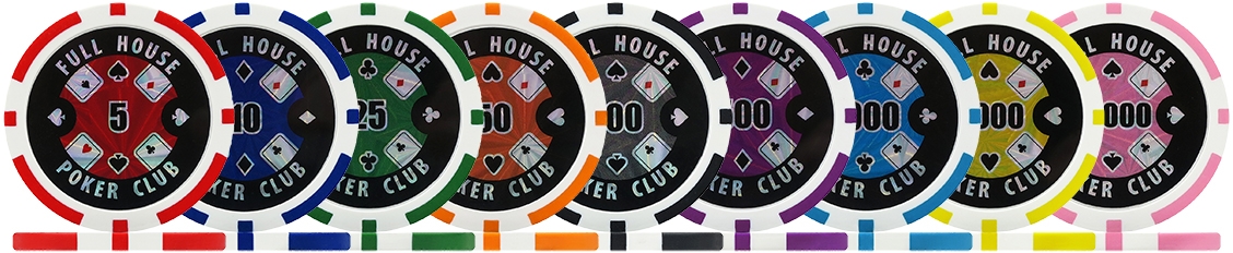 Full House Poker Club 14g Poker Chips and Sets
